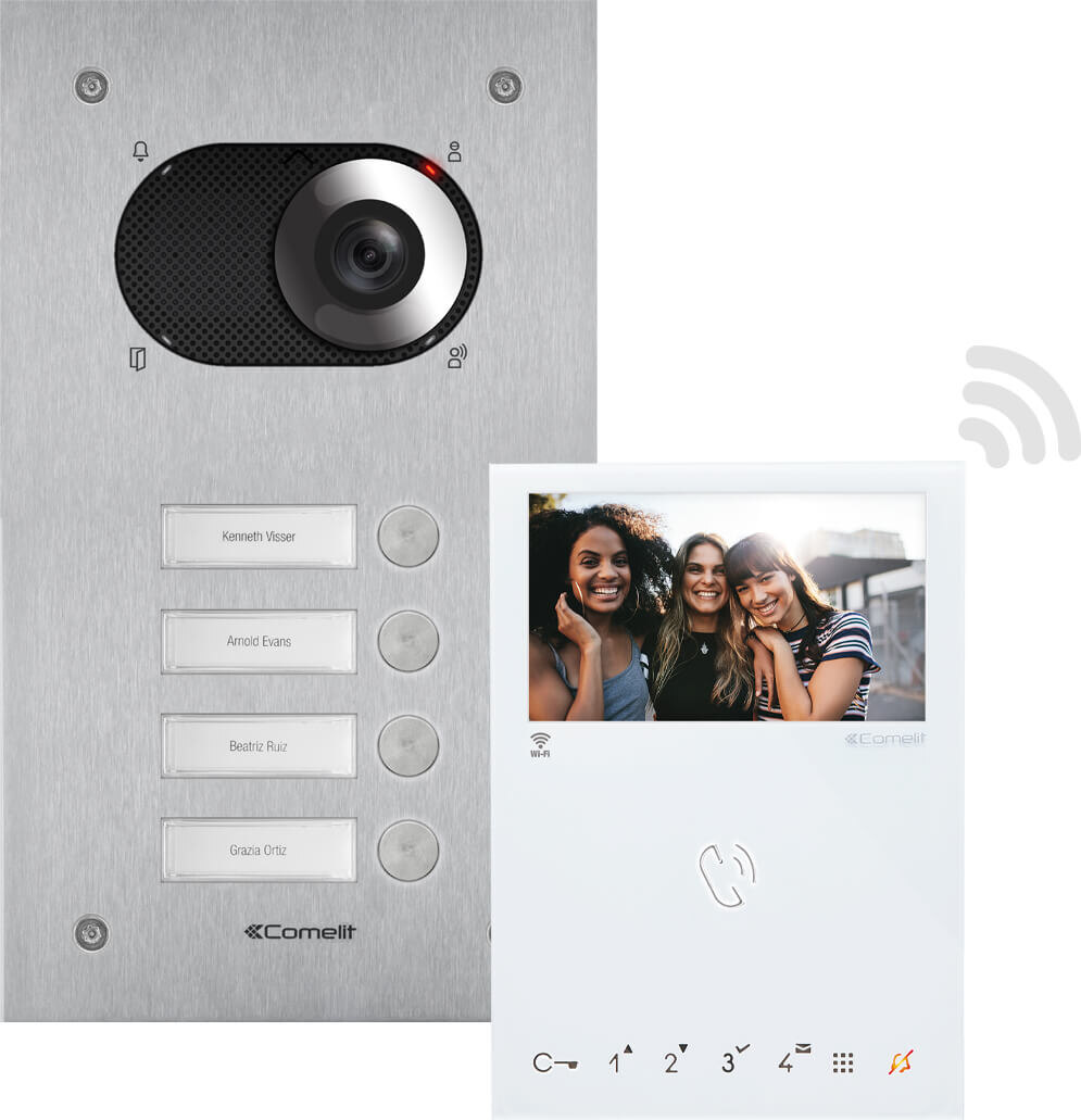Comelit Comelit Group Vierfamilienhauskit Switch 1xMonitorMini HFWiFi KVS2014