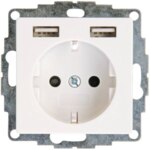 Kopp 296229183 Std.1-fach 2xUSB ATH r-wei