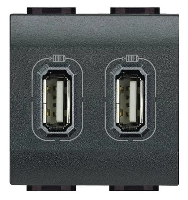 Legrand BTicino L4285C2 USB-Ladesteckdose 2-fach 1500mA 2M Anthrazit