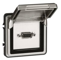 Legrand 077880 Adapter mit Klappdeckel Soliroc IP55 IK10 Mosaic grau
