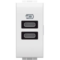 BTicino N4191CC LivingLight USB-Lade- steckdose 1M m.2xUSB-C Weiß