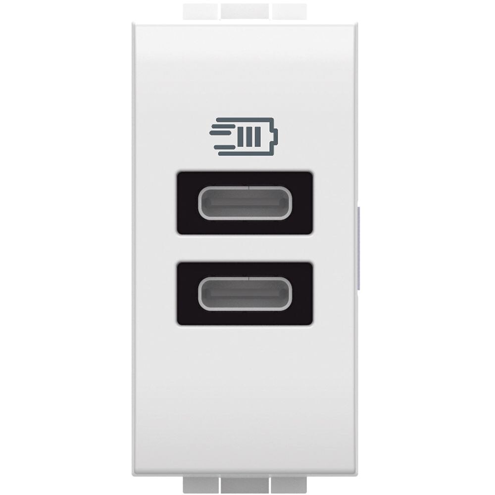 Legrand BTicino N4191CC LivingLight USB-Lade- steckdose 1M m.2xUSB-C Weiß