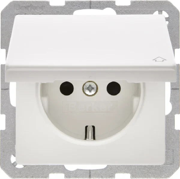 Berker Berker SCHUKO-Steckdose mit Klappdeckel 47516089