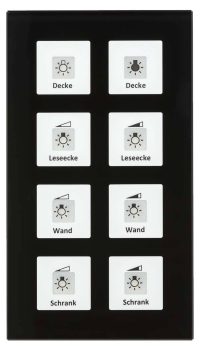 MDT Technologies KNX RF+ Funk Glastaster 8-fach, schwarz, RF-GTT8S.01