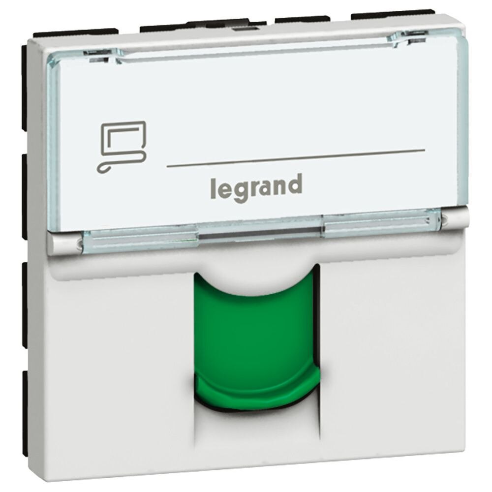 Legrand Legrand 076524 Datendose 1xRJ45 Kategorie6A STP 2-modulig ultraweiß/grün