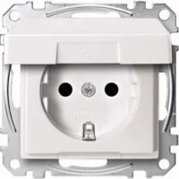 Merten SCHUKO-Steckdose polar weiß Klappdeckel MEG2310-0419