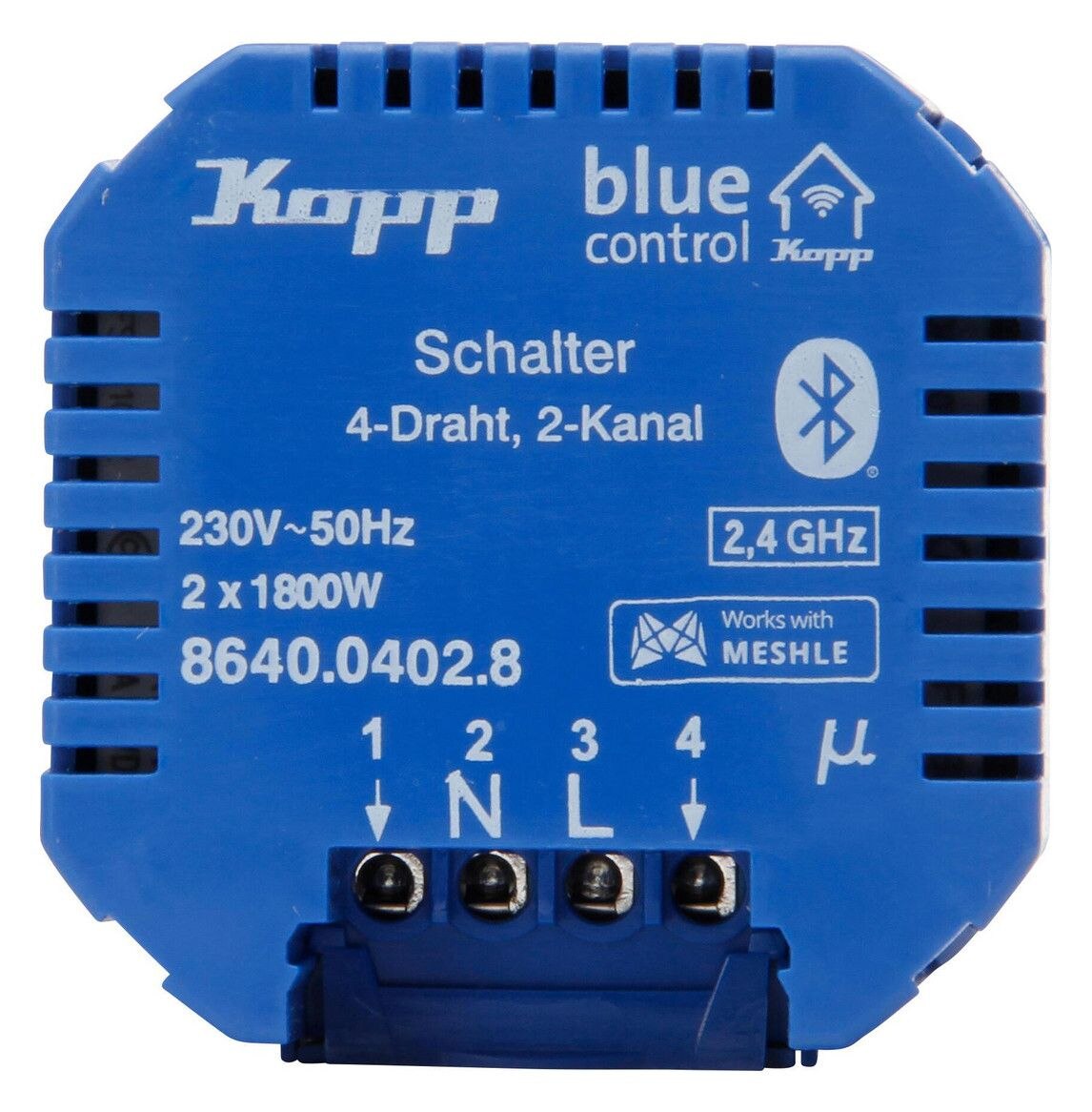 Kopp Kopp 864004028 Blue-control Schaltaktor Serienschalter 2-Kanal 4-Draht