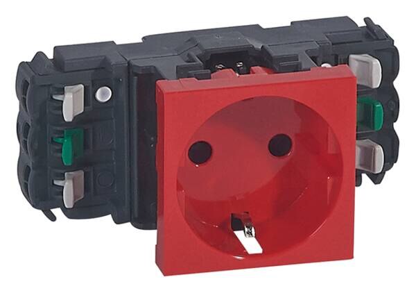 Legrand Legrand 077411 Steckdose 1-fach DLP rot RAL3020 Mosaic
