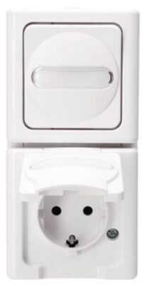 Kopp 130802000 Universalschalter AP-FR senk.16A 250V IP44 Blueelectric arktis