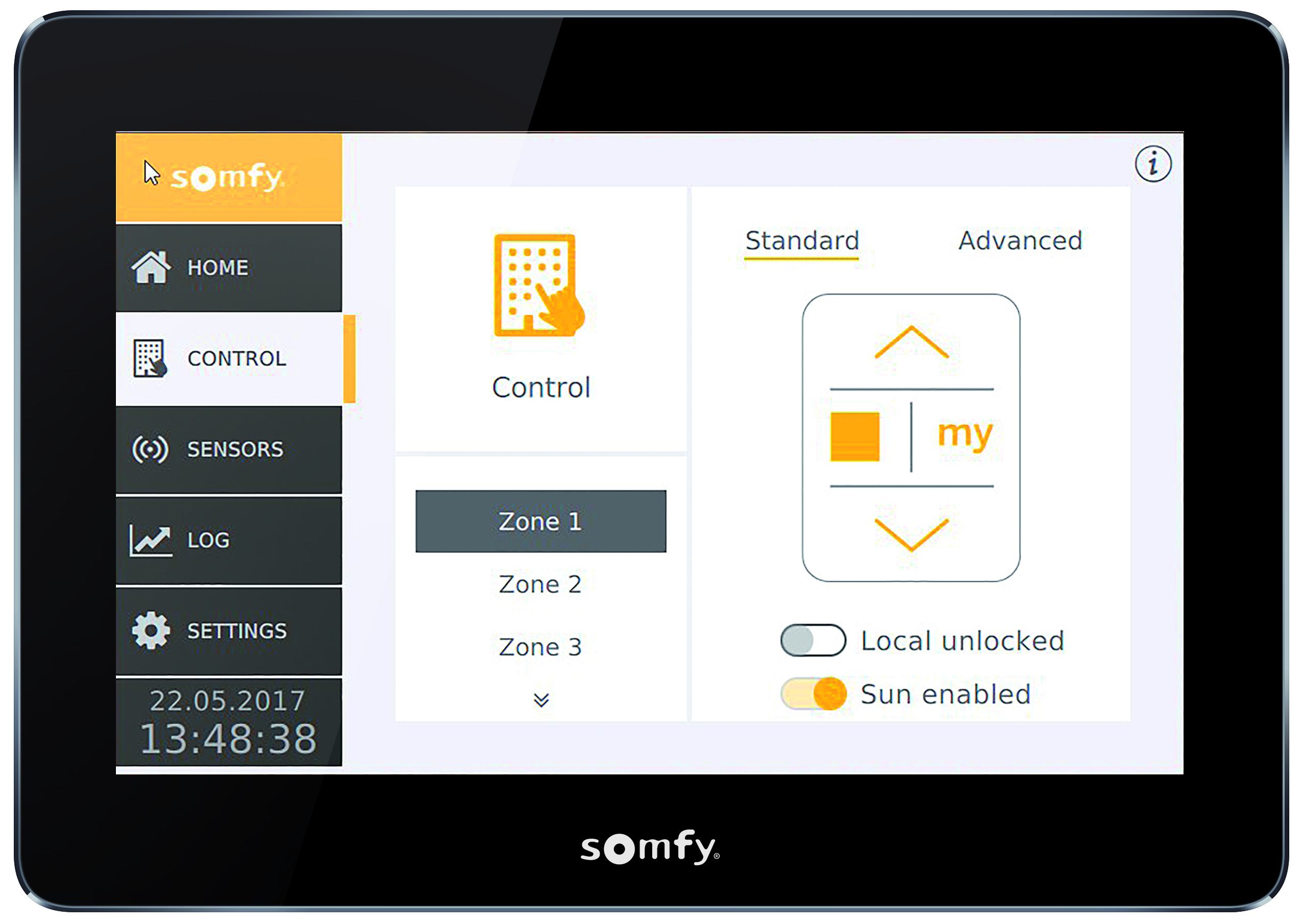 Somfy Somfy Sonnenschutzsteuerung TouchDispl IB+ 4Zone 1822636