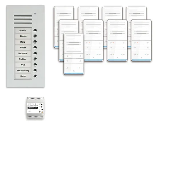 TCS TCS Tür Control audio:pack Unterputz f.9 Wohneinheiten mit Außenstation PUK PAUF091/001