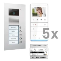 TCS Tür Control Videosprechanlgenset color 5 Tasten Unterputz, Freispr. PVU17050-0010