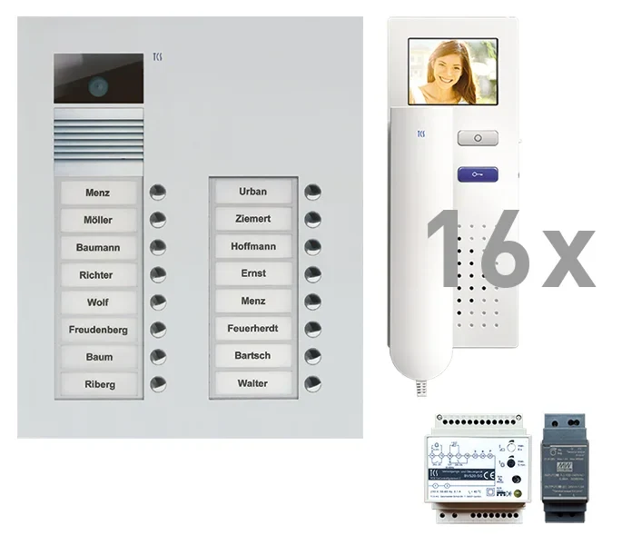 TCS TCS Tür Control Video Außenstation Pack 14 AVU 14 Tasten Unterputz PVU16160-0010