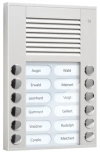 TCS Tür Control Audioaußenstation 2-reihig 12 Tasten Aufputz silber PES12-EN/04