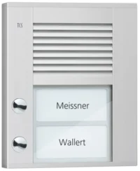 TCS Tür Control Audioaußenstation1-reihig 2 Tasten Aufputz silber PDS02-EN/04