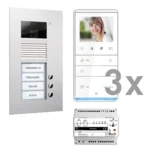 TCS Tür Control Videosprechanlgenset color 3 Tasten Unterputz, Freispr. PVU17030-0010