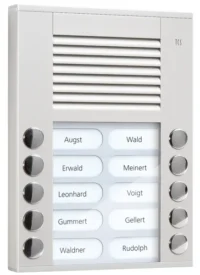 TCS Tür Control Audioaußenstation 2-reihig 10 Tasten Aufputz silber PES10-EN/04