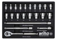 Wiha 44708 Wiha Ratschenschlüssel Set 3/8" 23-tlg mit Schaumeinlage () 44708