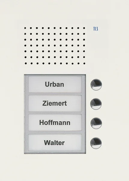 TCS TCS Tür Control Audio Außenstation PUK 4 Tasten 1spaltig Unterputz w PUK04/1-WS