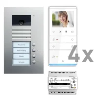 TCS Tür Control Videosprechanlgenset color 4 Tasten Unterputz, Freispr. PVU17040-0010