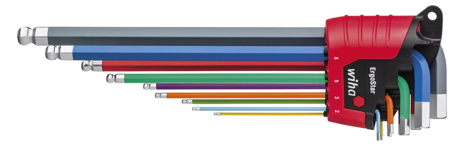 Wiha Wiha 369E9F ErgoStar coloured Set Stiftschlüssel im Halter 41483