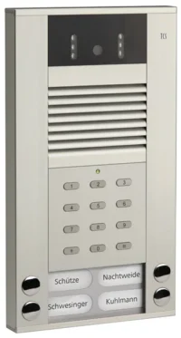 TCS Tür Control Video color Außenstation 4Tast 1reih Aufputz si AVE54043-0010