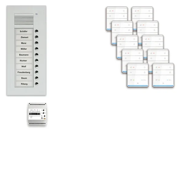 TCS TCS Tür Control pre:pack Audio Unterputz 10 Wohneinheiten mit Außenstation PUK PPUF10-EN/01