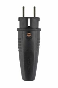 ABL Schutzkontaktstecker 16A 250V Gummi 1509 IP44 schwarz ger