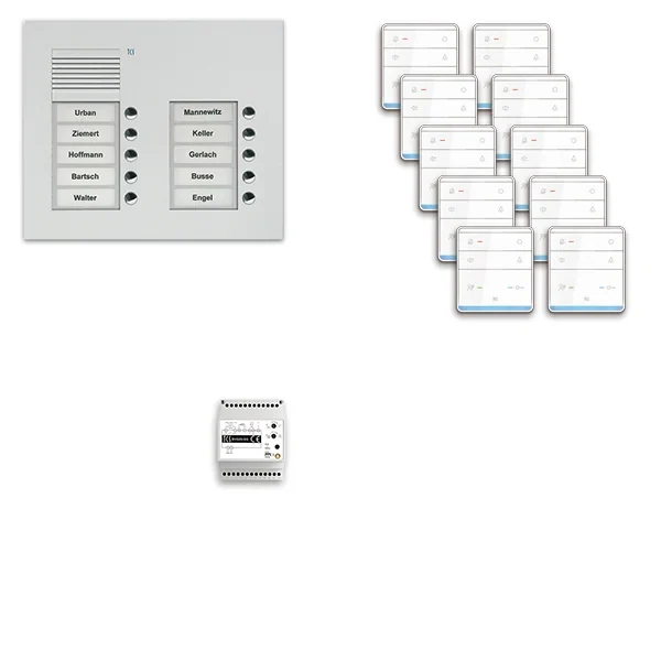 TCS TCS Tür Control pre:pack Audio Unterputz 10 Wohneinheiten mit Außenstation PUK PPUF10/2-EN/01