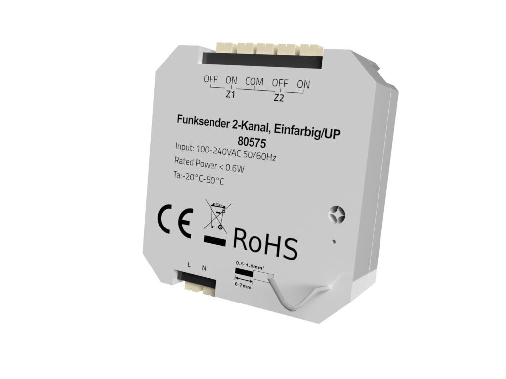 Rutec Funksender 1-Kanal, Einfarbig/Unterputz PHZ575