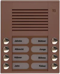 TCS Tür Control Audioaußenstation 2-reihig 8 Tasten Aufputz bronze PES08-EB/04