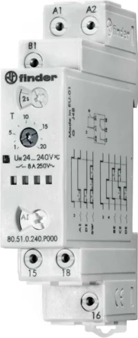Finder Zeitrelais 1W, 8A, 24-240VAC/DC 80.51.0.240.P000