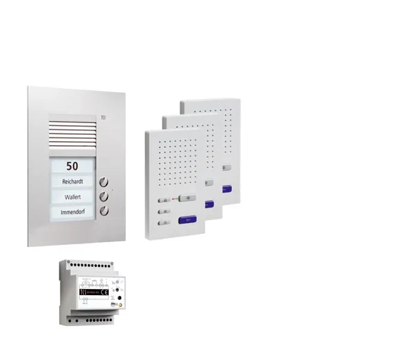 TCS TCS Tür Control Paketlösung Unterputz 3 Wohneinheiten z hörerl Freisprech. PPUF03-EN/02