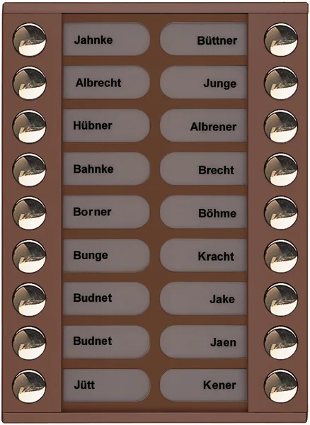 TCS TCS Tür Control Audioaußenstation 2-reihig Erw.18 Tasten bronze PET18-EB/04