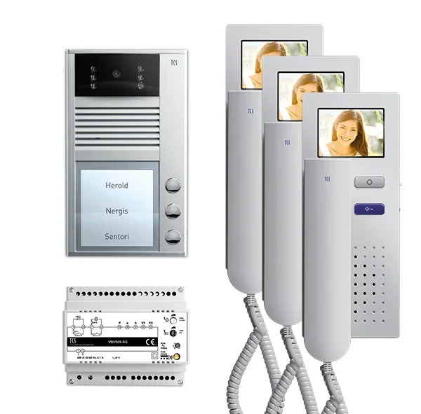 TCS TCS Tür Control Video-Türsprechanlagenset 3 Tasten Aufputz, Telefon PVC2430-0010