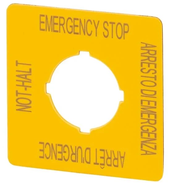 Eaton (Moeller) Schild (Not-Halt) gelb, HxB=50x50mm M22-XYK11