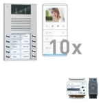 TCS Tür Control Videosprechanlgenset color 10 Tasten Aufputz, Freispr PVE16100-0010