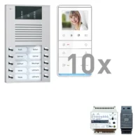 TCS Tür Control Videosprechanlgenset color 10 Tasten Aufputz, Freispr PVE16100-0010