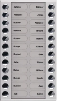 TCS Tür Control Audioaußenstation 2-reihig Erw.24 Tasten silber PET24-EN/04