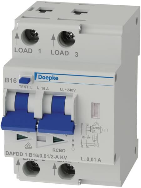 DOEPKE Brandschutzschalter 2-polig A 240V A DAFDD 1 B16/0,01/2-A KV B16A 0,01A 3TE