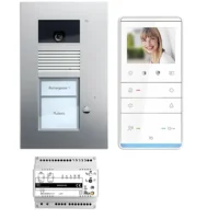TCS Tür Control Videosprechanlgenset color 1 Taste Unterputz, Freispr. PVU17010-0010