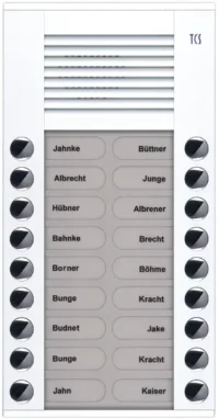 TCS Tür Control Audioaußenstation 2-reihig 18 Tasten Aufputz weiß PES18-WS/04