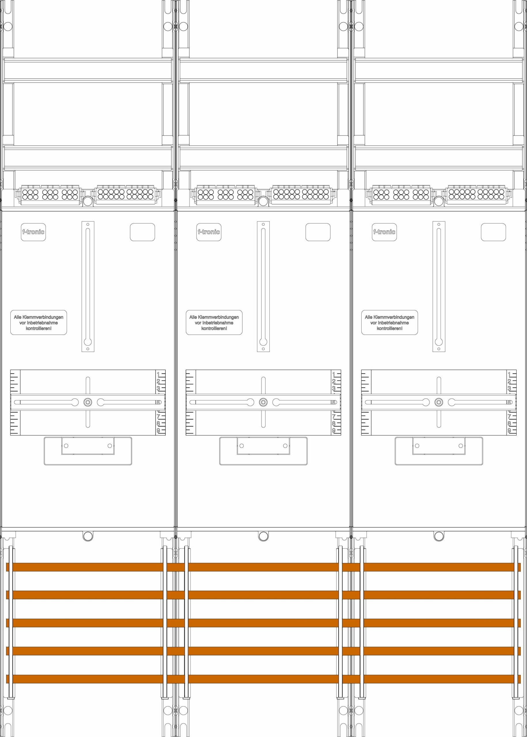 F-Tronic F-Tronic Komplettfeld 3Z 3PBf mit Verdr Z31B 1050x750mm SS_5p 300mm
