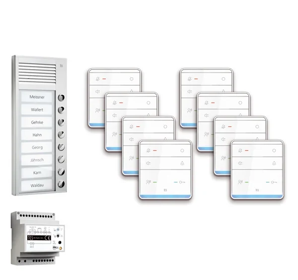 TCS TCS Tür Control pre:pack Audio Aufputz 8 Wohneinheiten mit Außenstation PAK PPAF08-EN/01