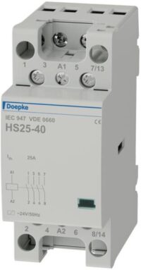DOEPKE Installationsschütz 25A 24V/AC 4S HS 2-024AC/25-40 440V/AC 3000W/AGL 2TE