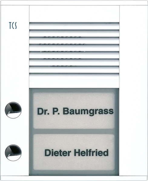 TCS TCS Tür Control Audioaußenstation1-reihig 2 Tasten Aufputz weiß PDS02-WS/04