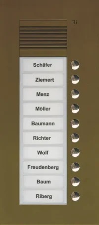 TCS Tür Control Audio Außenstation PUK 10 Tasten 1-spaltig Unterputz PUK10/1-EB
