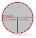 RZB 99350.3 Stromkreisbezeichnungsschild ohne Beschriftungs D:35mm 1Streifen=10Schilder