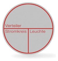 RZB 99350.3 Stromkreisbezeichnungsschild ohne Beschriftungs D:35mm 1Streifen=10Schilder