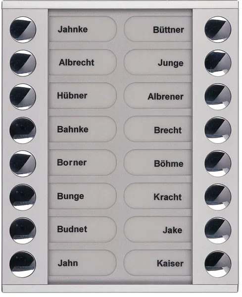 TCS TCS Tür Control Audioaußenstation 2-reihig Erw.16 Tasten silber PET16-EN/04
